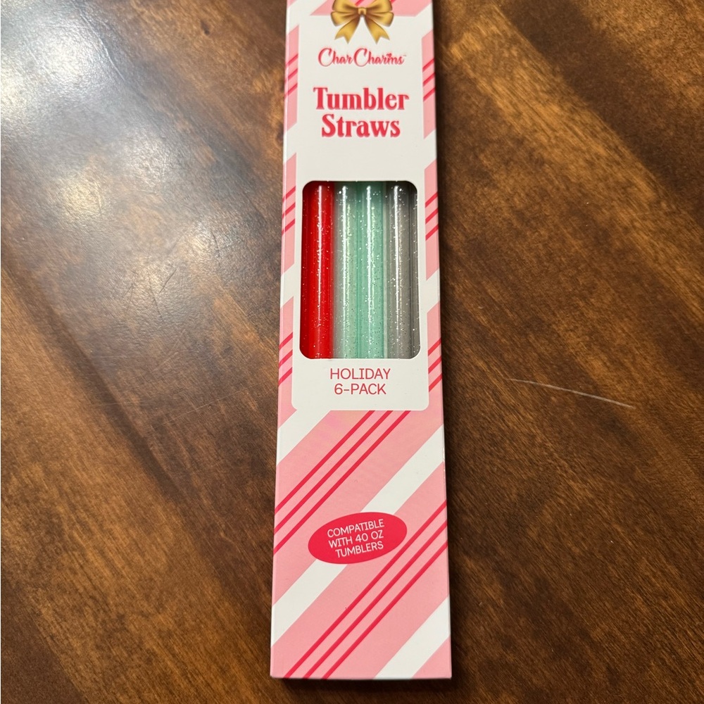 Valentines & Holiday Tumbler Straws - Festive Red & Green Set 40 oz for Stanleys